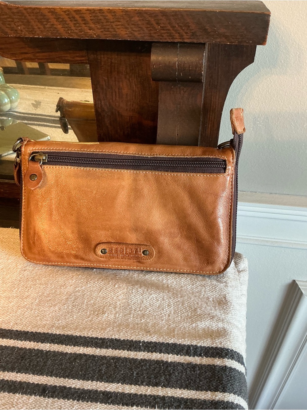 Bed Stu TEMPLETON II Tan Rustic Clutch Wallet MSRP $189 - Picture 4 of 13